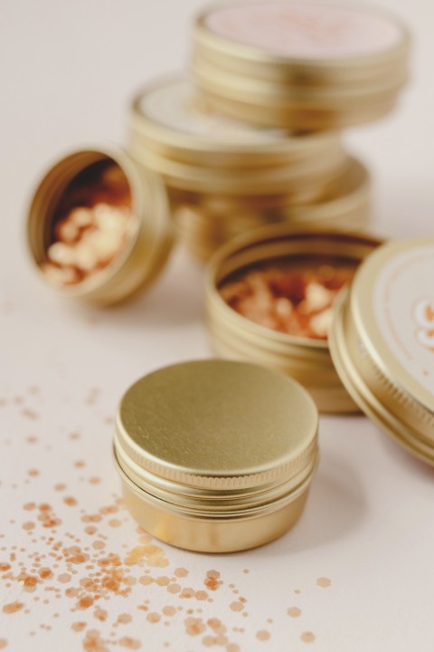Small glitter tin